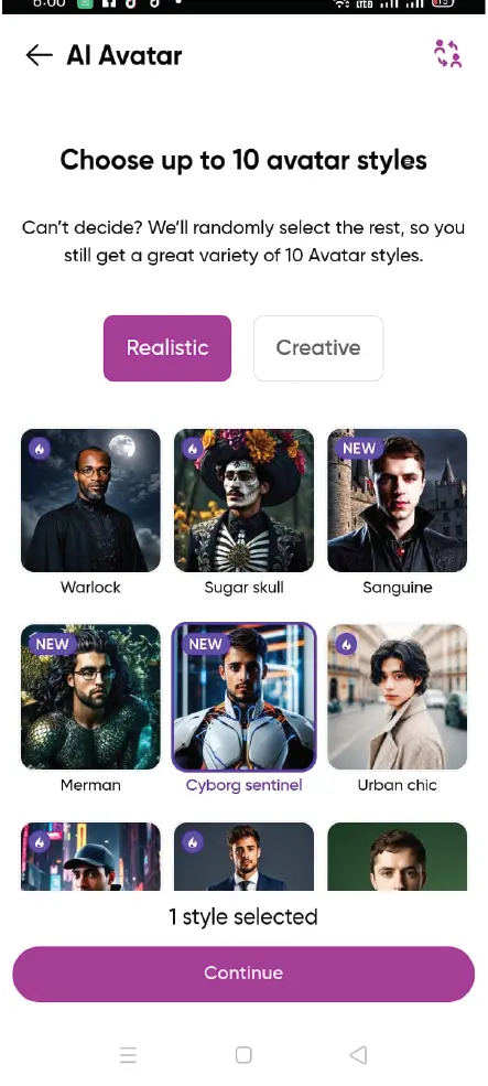 PicsArt for iOS Download ( latest version 29.1.0) MOD APK File 4 Screen short of picsart Ai Avatares On ios