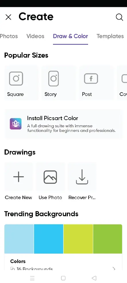 PicsArt for iOS Download ( latest version 29.1.0) MOD APK File 3 Screen Short of picsart interface on iOS