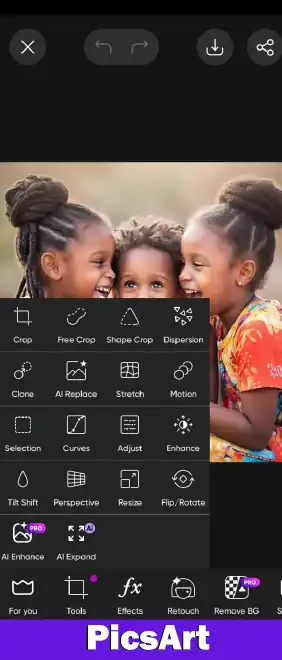 Download PicsArt MOD APK v29.9.6 (Premium and Gold Unlocked) 6 screenshots of picsart editing tools