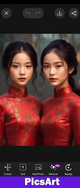 Download PicsArt MOD APK v29.9.6 (Premium and Gold Unlocked) 8 Screenshots of two younger girls' image apply ai background creater tools